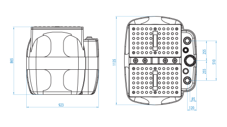 DRENO BOX 600 L B - бак подпольной насосной станции (без опорных ножек)