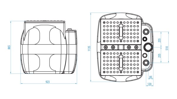 DRENO BOX 600 L B - бак подпольной насосной станции (без опорных ножек)