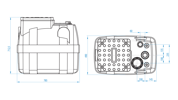 DRENO BOX 200 L B - бак для напольной насосной станции (без опорных ножек)