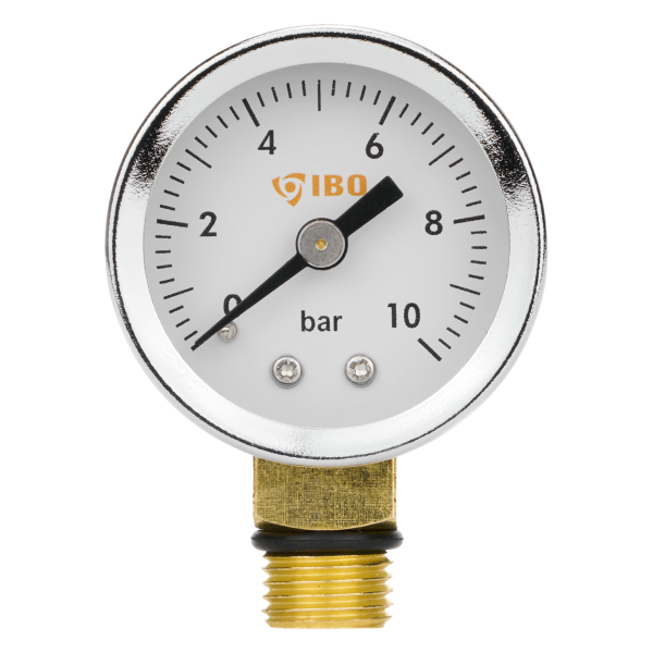 Манометр радиальный (IGB) 1/4" диаметром 40 мм, 0–10 бар